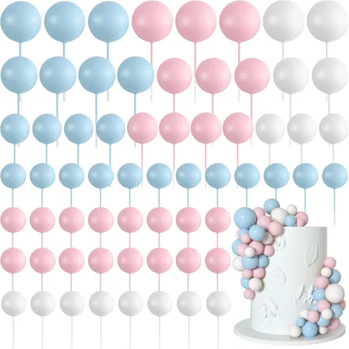 Vista 15 de 75 Piezas Decoraciones Topper de Bolas Negras para Pastel de Espuma Topper para Cupcakes Mini Globo Topper de Bolas para Pastel Picks para Negro