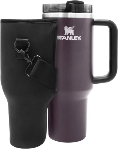 Vista 2 de Bolsa bandolera ajustable para vaso Stanley de 40 onzas con asa, funda protectora de repuesto con correa para el hombro, accesorios de copa