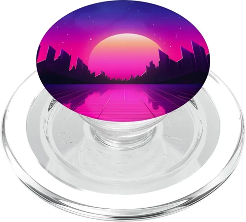 Vista 7 de Retrowave Vaporwave Synthwave 80s Style PopSockets Adhesive PopGrip