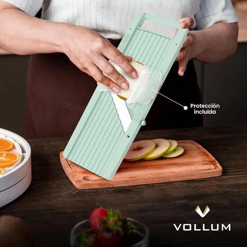 Vista 3 de Vollum Rebanadora de Mandolina de Mano Estrecha para Cocina – Rebanadora Profesional Cortadora de Vegetales Rebanadora de Mandolina Japonesa