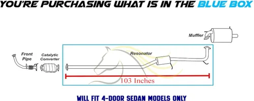 Vista 2 de Tubo resonador de escape compatible con Honda Accord 1998-2002 2.3L Sedán Acero inoxidable Northeastern Exhaust Incluye abrazaderas, juntas