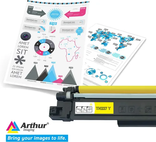 Vista 2 de Cartucho de tóner compatible con CHIP para Brother Tn227 (amarillo, paquete de 1) (TN227Y)