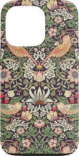 Vista 10 de Funda con diseño Art Nouveau para iPhone 16, diseño de ladrón de fresas William Morris