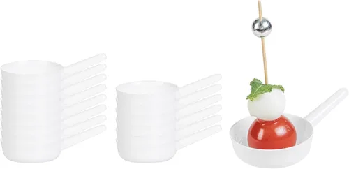 Vista 16 de Restaurantware Tazas de postre desechables de 1 onza, 100 mini platos de salsa, diseño de sartén para servir condimentos, aperitivos o muestras