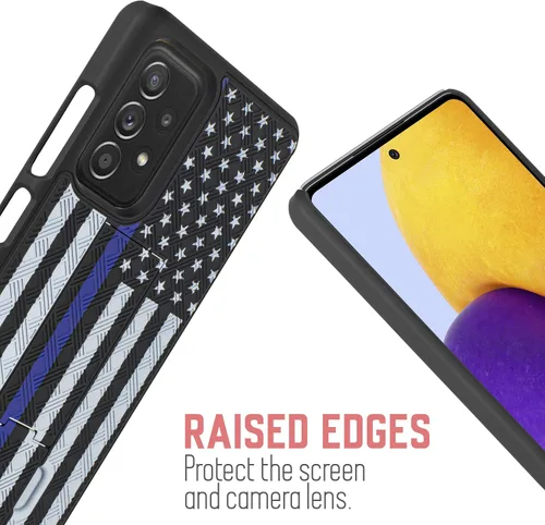 Vista 3 de Funda compatible con Galaxy A52 5G con protector de pantalla de vidrio templado, funda delgada para Samsung A52, clip para cinturón, funda híbrida a
