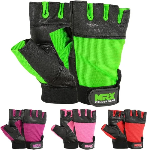 Vista 5 de MRX - Guantes de cuero para levantamiento de pesas para mujer