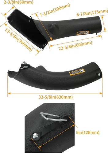 Vista 2 de ECOTRIC Canaleta de descarga inferior compatible con John Deere 102 105 115 125 135 D L LA X Series Reemplazo para GY20423 AM143911 Canal