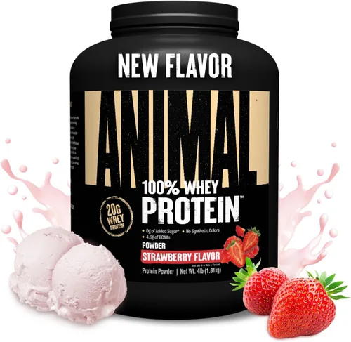Vista 8 de Animal 100% Proteína de Suero en Polvo – Mezcla de suero para pre-entrenamiento o post-entrenamiento, recuperación o reemplazo de comida bajo