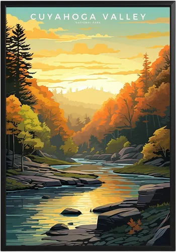 Vista 66 de Póster del Parque Nacional Acadia, arte abstracto de la pared, arte de pared de paisaje natural retro, impresiones artísticas de pared para oficina