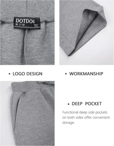 Vista 3 de DOTDOG Pantalones cortos deportivos unisex suaves y saludables para niños, pantalones cortos casuales básicos para niños o niñas de 3 a 12 años