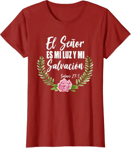 Vista 7 de El Señor Es Mi Luz - Camiseta de la Biblia Cristiana Española Negro
