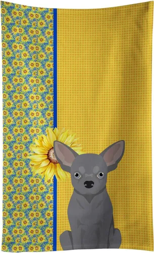 Vista 128 de Caroline's Treasures WDK5313KTWL - Toalla de cocina con diseño de girasoles de verano, color negro y tostado, Airedale Terrier, toalla de mano
