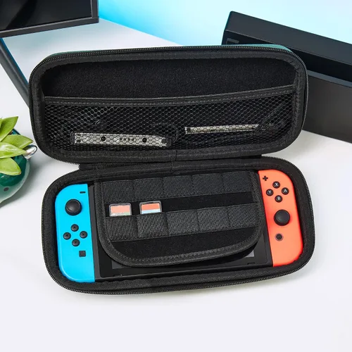 Vista 5 de Numskull Funda de viaje rígida para Nintendo Switch y OLED modelo 2021, se adapta a 10 juegos y accesorios