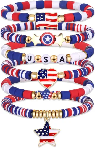 Vista 102 de Surfer Heishi - Pulseras apilables para mujer, apilables, de vinilo arcoíris, disco de arcilla, pulseras elásticas para la amistad, joyería bohemia