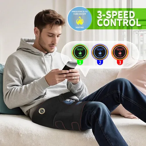Vista 7 de Soporte calefactable para articulaciones de cadera con masajeador eléctrico de cadera ajustable, almohadilla térmica de muslo, soporte