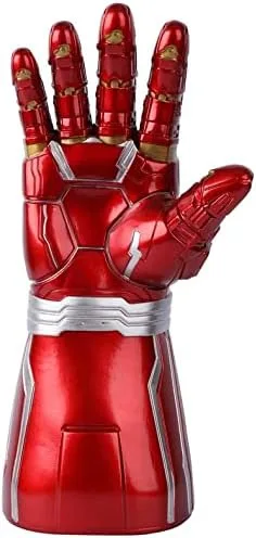 Vista 4 de juyocmy Guantelete infinito de SuperHero para niños con gemas LED Infinity Gemas Guante de Halloween Fiesta Cosplay Accesorios Rojo