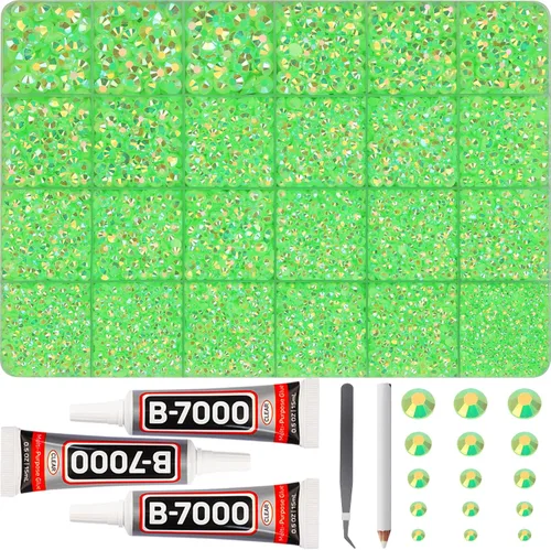 Vista 17 de 11000Pcs Silver Clear Rhinestones Bedazzling Kit, Bedazzled Gems Flatback