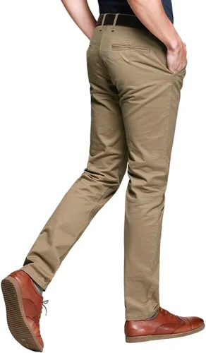 Vista 2 de Match Mens Slim Tapered Flat Front Casual Pants