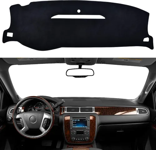 Vista 14 de SPEEDWOW Alfombrilla Cubierta Tapete para Tablero de Instrumentos Compatible con Chevrolet Silverado Avalanche Tahoe Suburban GMC Pickup Yukon Negro