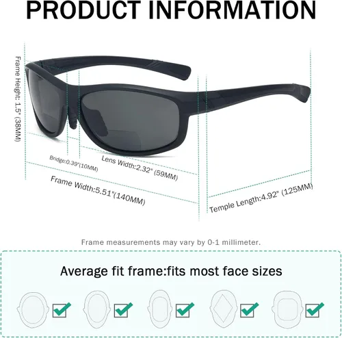 Vista 3 de Eyekepper Gafas de sol deportivas bifocales polarizadas para mujer