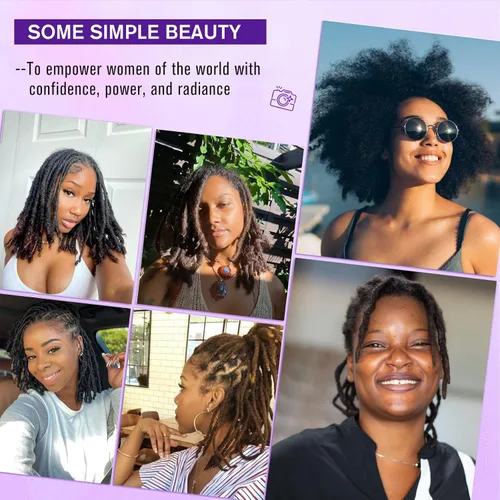 Vista 6 de Cabello humano afro ajustado a granel para extensiones de rastas, 100% cabello humano, 4.23 onzas, 4 paquetes de 10 pulgadas de largo, negro natural