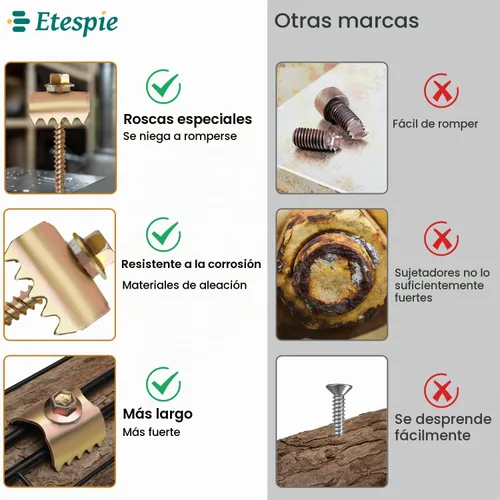 Vista 3 de 200 grapas de valla Etespie de 2 pulgadas para cercado de alambre, acero