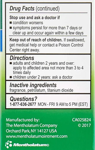Vista 5 de Mentholatum Pomada Original Alivio Calmante, Vapores Aromáticos - 1 oz (Paquete de 4)