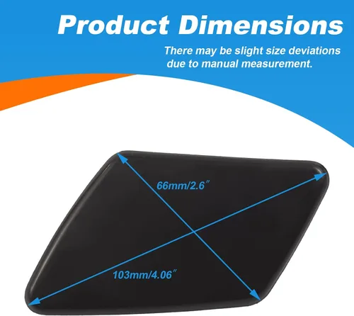 Vista 6 de Tapa de boquilla para limpiaparabrisas delantero para Volvo S40 V50 2005 2006 2007 39991798 39991799 (negro, lado izquierdo del conductor)