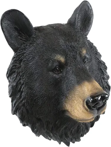Vista 5 de Ebros Gift The Brave - Placa decorativa de pared con cabeza de oso negro de 8 pulgadas de alto, taxidermia, escultura artística con diseño de oso