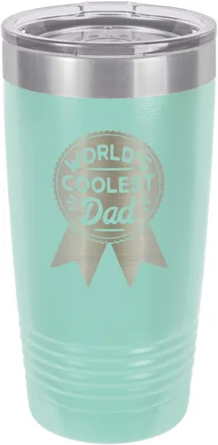 Vista 16 de WORLDS COOLEST DAD RIBBON BLACK Vaso de bebida de 20 oz con pajita Taza de viaje grabada con láser Comparar con Yeti Rambler Idea de regalo