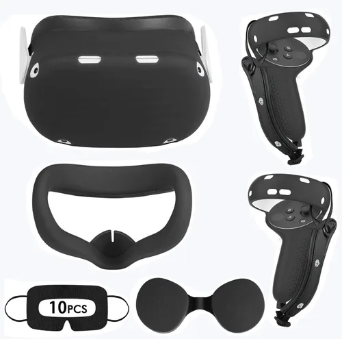 Vista 38 de Relohas Accessories for Oculus Quest 2, VR Accessory Set for Meta Quest 2, Include Controller Grip Leather Cover, VR Shell Cover, Face Cover, The
