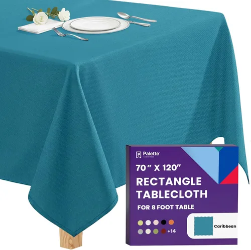 Vista 132 de Gee Di Moda - Mantel rectangular de 60 x 84 pulgadas – Mantel rectangular de poliéster lavable para mesa de 5 pies