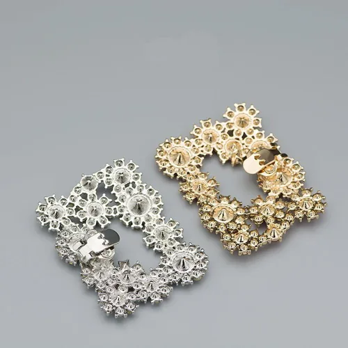 Vista 6 de Ruihfas 2 piezas decorativas para zapatos de vestir, accesorios de moda cuadrados, diamantes de imitación
