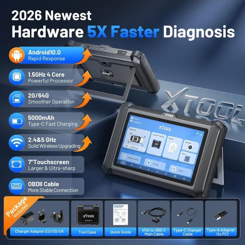 Vista 8 de XTOOL Herramienta de diagnóstico del escáner D7S OBD2 2026 Herramienta de escaneo bidireccional Ver. de D7 con ECU C0ding, prueba activa, FCA