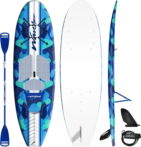 Vista 10 de WAVESTORM SUP Kayak híbrido de 9 pies y 6 pies con parte superior suave de espuma para adultos y niños de todos los niveles de kayak de remo, azul