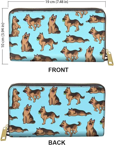 Vista 2 de WIRESTER Cartera de piel sintética con tarjetero y cremallera alrededor de la cartera larga para mujer