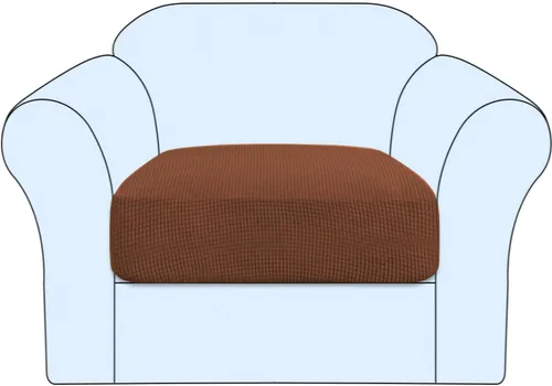 Vista 21 de H.VERSAILTEX - Fundas elásticas para cojín de sofá individual, fundas de asiento para silla de sofá, protector de cojín con tejido jacquard de sarga