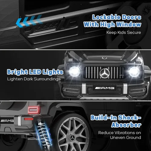 Vista 7 de Mercedes Benz G63 - Coche eléctrico para niños, 12 V G Wagon, color negro