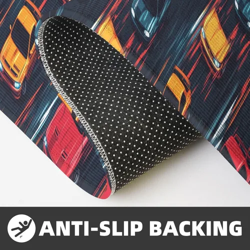 Vista 6 de Antifatigue Kitchen Mats for Floor 2 Piece - Retro Color Racing Car Print Kitchen Rugs Non Slip Washable, Runner Rug Standing Mat for