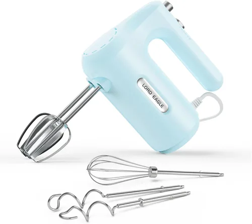 Vista 10 de Lord Eagle - Batidora de mano eléctrica de 5 velocidades, batidora de mano compacta de 300 W, batidora de huevos portátil de cocina con 5 accesorios