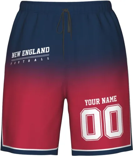 Vista 34 de Pantalones cortos de playa personalizados de fútbol para hombre, de secado rápido, personalizados con cualquier nombre y número, regalos