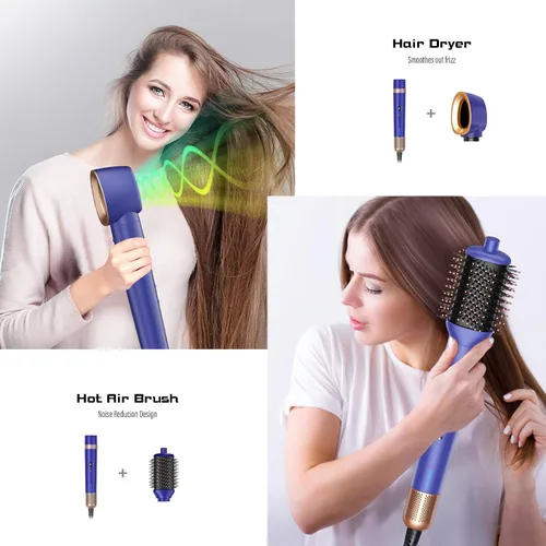 Vista 7 de T-GOGO Cepillo secador de pelo profesional: 6 en 1 juego de peinado y secadora de cabello de aire caliente, potente rizador de aire de aire de alta