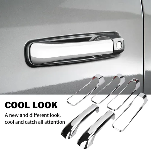 Vista 4 de Tutor Auto Coberturas de manija de puerta cromadas Compatibles con Dodge Ram 1500 2500 3500 2009-2018 - Manija de puerta exterior Compatible