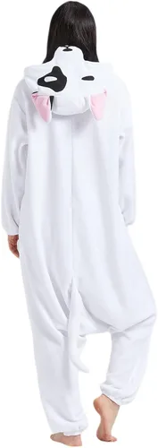 Vista 5 de DELEY Unisex Axolotl Onesie Adult Halloween Costume Anime Axolotl Cosplay Pajamas Warm Sleepwear Homewear