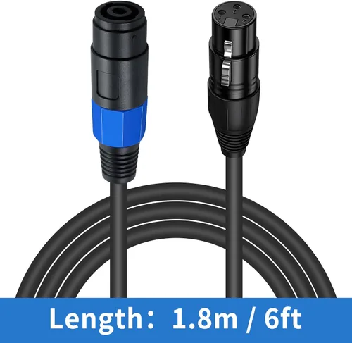 Vista 7 de Poyiccot Cable Speakon a XLR de 6 pies, cable adaptador XLR hembra de 3 pines a Speakon hembra con bloqueo giratorio para micrófono de escenario DJ