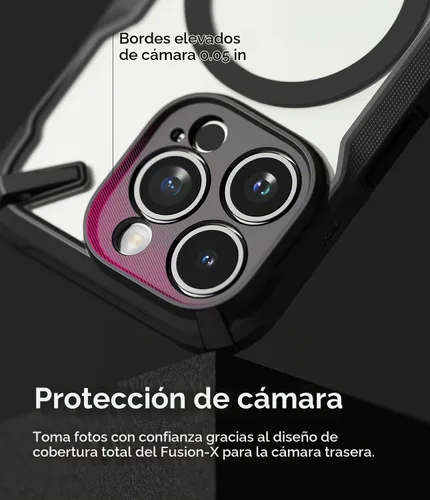 Vista 5 de Ringke Funda para iPhone 15 Pro [Fusion-X Magnetic Matte Black]