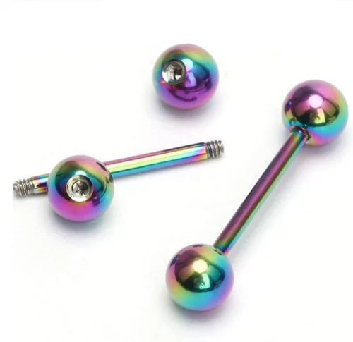 Vista 4 de MODRSA 14g 16g Nipple Rings Tongue Rings 14 Gauge Surgical Steel Nipple Bar Barbell 14mm 16mm 18mm Silver Rose Gold Black Tongue Piercing Jewelry