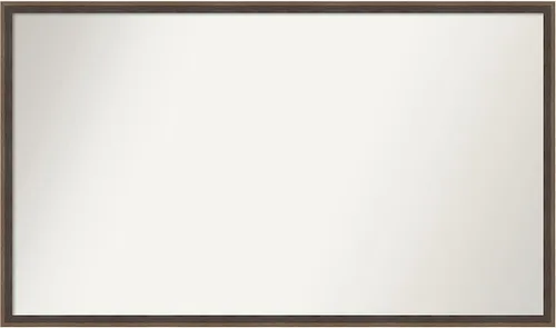 Vista 41 de Amanti Art Brown Bathroom Mirror for Over Sink, 21x33 Custom Made Hardwood Wedge Mocha Rectangle Vanity Mirror, Large Modern Wood Frame, Hangs