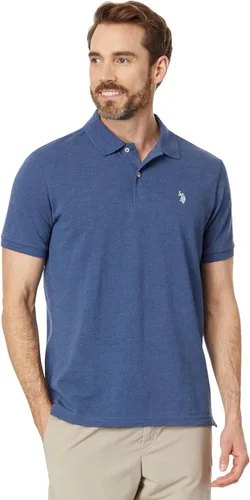 Vista 86 de Polo de piqué de algodón sólido para hombre con pequeño Pony Gris jaspeado
