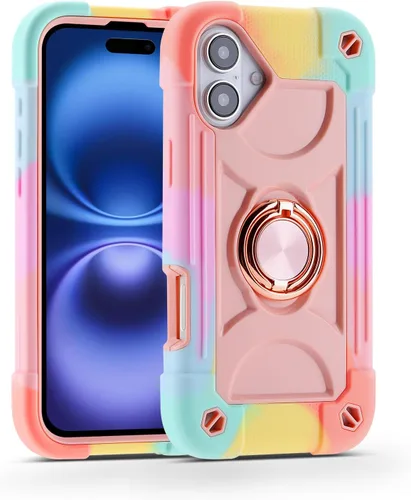 Vista 93 de MARKILL Funda compatible con iPhone 14 Pro de 6.1 pulgadas con soporte de anillo integrado, protección contra caídas de grado militar, carcasa Palta